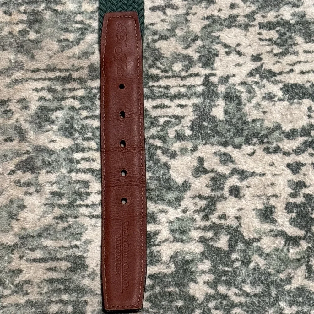 Vintage Genuine‎ Crocodile Belt Stretch Green Woven Size 42 Made In USA